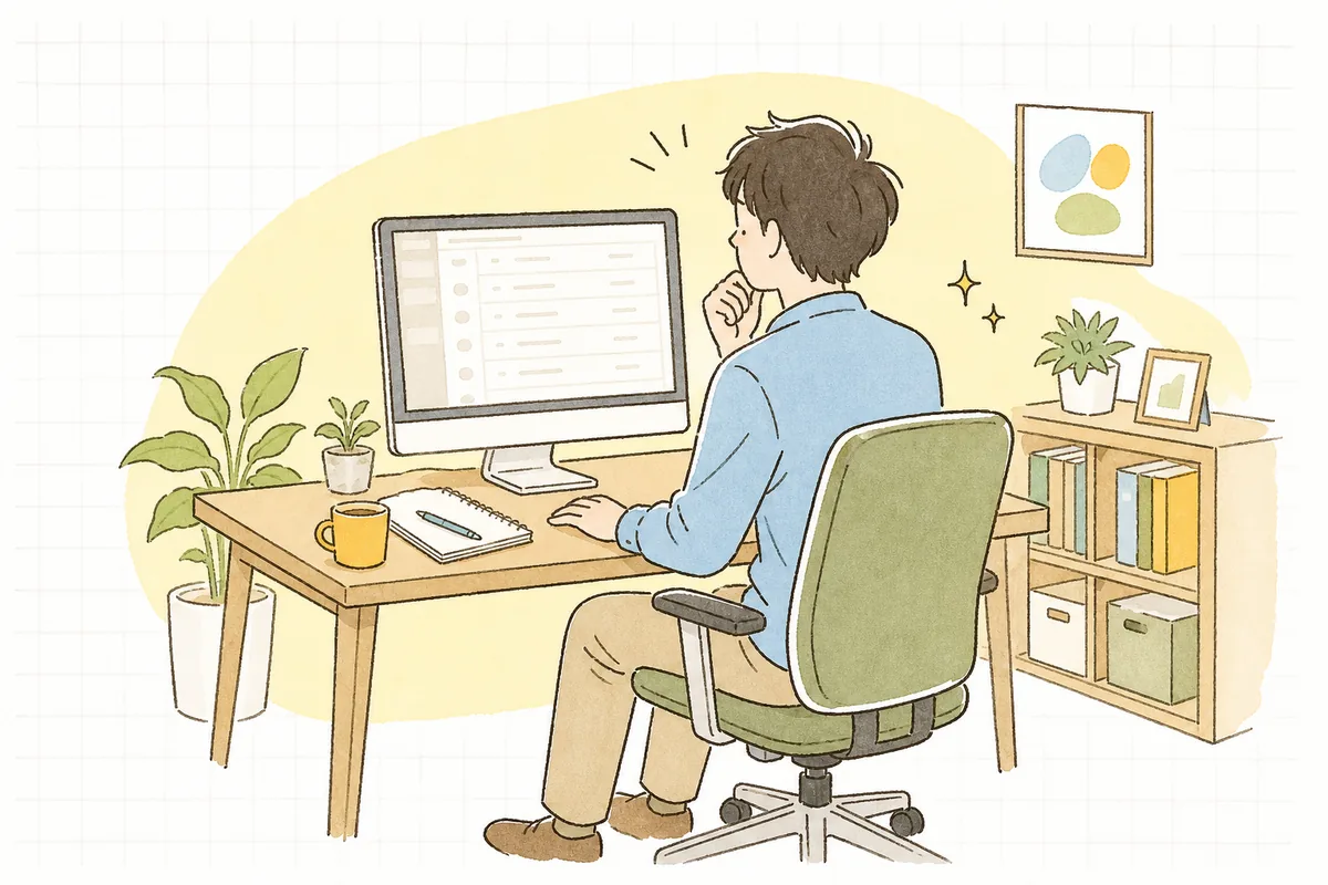 静かな問い合わせ管理画面を前に、なぜ連絡が来ないのかを考え込んでいる企業のWEB担当者