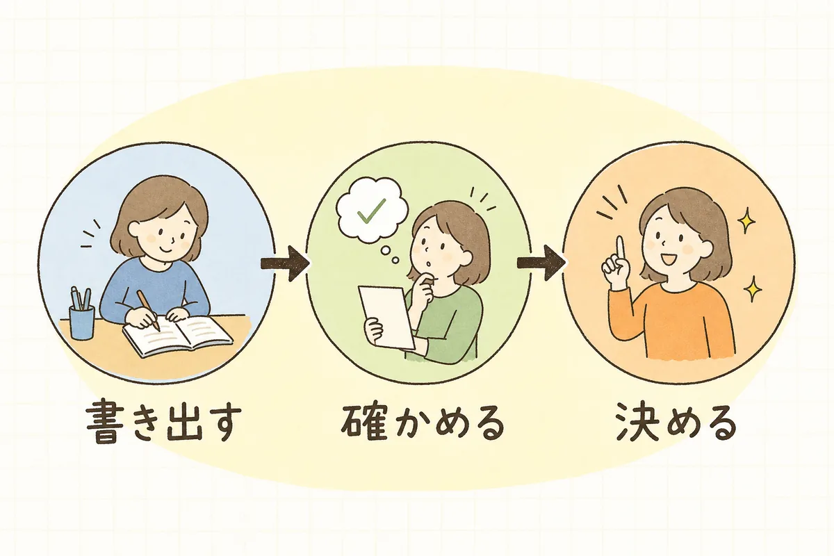 思いつく言葉からサジェストとSearch Consoleで裏を取り、書くキーワードを決めるまでの流れ図