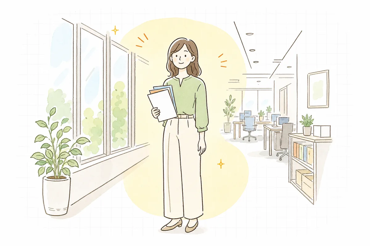 会議のあと、資料を手に穏やかな表情で前を向いている企業のWEB担当者